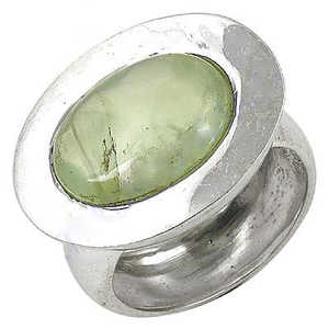 Anillo de Plata 925 con Prehnita para Mujer, Elegante Accesorio de Joyería - Product Image 1