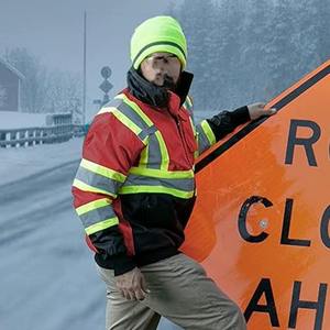 Chaqueta DE SEGURIDAD Bomber Hi Vis para hombres y mujeres con cuello levantado Uniforme de seguridad vial de invierno en estilo de calle principal - Product Image 6