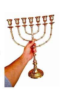 Ménorah en laiton massif de style temple personnalisé, 21 pouces de haut, Hanoucca, Chanoucca, meilleur des décorations, judaïca, chandelier juif - Product Image 4