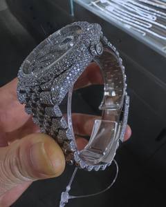 Moissanite Diamond Iced Luxury Hip Hop Miyota Quartz Glass Stainless Steel Analog <b>Digital</b> <b>Watch</b> VVS Clarity Customized for Men - Product Image 5