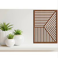 Décoration murale rectangulaire moderne en MDF découpé au laser, écologique et très vendue, pour salon et maison, avec taille et couleur personnalisables