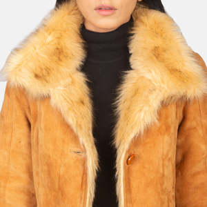 Manteau en cuir à capuche réversible en cachemire beige - Taille XL - Style streetwear - Product Image 6