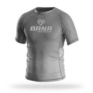 T-shirt de compression unisexe 2024, rashguard, polyester/spandex lourd, manches courtes, été, natation, MMA, logo personnalisé - Product Image 4