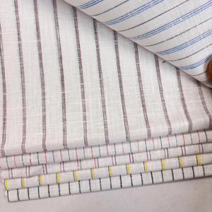 Tissu de chemise rayé en coton teint en fil de club de lin matériel d'exportation de haute qualité à un prix abordable - Product Image 1
