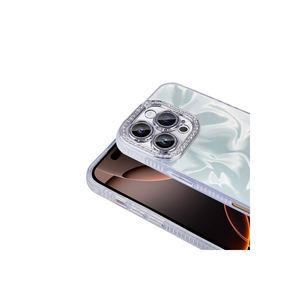 Funda de Silicona con Detalles de Piedras Brillantes de Lujo para iPhone 16 Pro Max 12Promax 7Plus, Protección contra Impactos, Impresión UV, TPU Blanco - Product Image 2