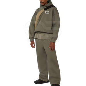 Survêtement surdimensionné en tissu doux pour hommes, ensemble surdimensionné pour hommes de style quotidien décontracté - Product Image 5