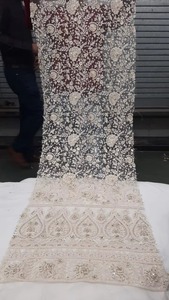 Tela de red de bordado Floral de lujo para vestidos de novia con tela de bordado ligera estirable PARA VENTA DE EXPORTACIÓN - Product Image 2