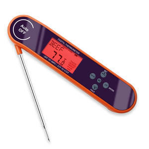 Цифровой термометр для еды со складным щупом для кемпинга, приготовления пищи на открытом воздухе, жарки, измерения температуры масла, водонепроницаемый ЖК-дисплей, термометр для гриля - Product Image 1