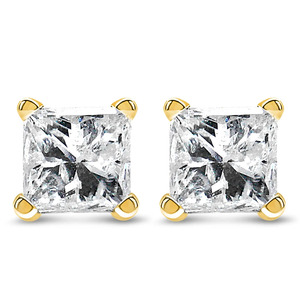Pendientes de tuerca de moissanita Premium, diseño cuadrado de corte princesa con brillo rico, joyería mínima Premium para estilizar - Product Image 1