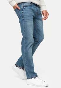 Jeans pour hommes de qualité d'exportation, logo personnalisé, style denim délavé, coupe droite, jambe large, taille plus, jeans baggy personnalisés pour hommes - Product Image 4