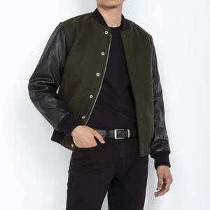 Veste universitaire pour homme Manches en laine Qualité supérieure Broderie personnalisée Veste de baseball universitaire pour homme - Product Image 3