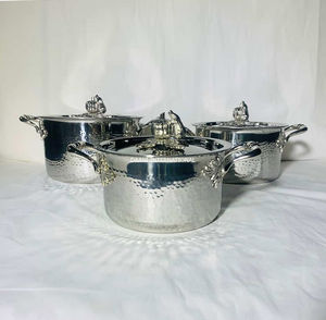 Ensemble de casseroles professionnelles en acier inoxydable martelé avec couvercle en forme de citrouille dorée, décoratives pour la cuisine, pour la cuisson, utilisation pendant le Ramadan - Product Image 4