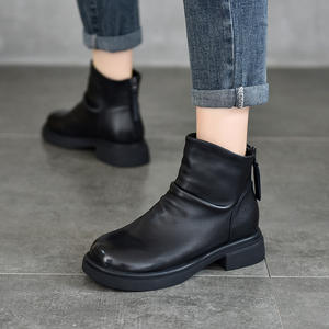 รองเท้าบูทหนังผู้หญิงทรงสูงระดับเข่า ส้นหนา มีซิปด้านข้าง รองเท้าบูทแฟชั่นทรงสูงสำหรับผู้หญิง รองเท้าบูทยาวเหนือเข่าแบบยืดได้สำหรับผู้หญิง - Product Image 3