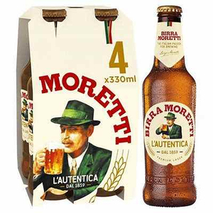 Birraa Moretti Italian Premium Lager Beer 24 x 33cl <b>Bottles</b> Brewed With Special Hop <b>Blend</b> Smooth Full Bodied For Restaurants - Product Image 2