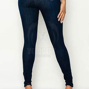 <b>Women's</b> Summer Breathable Casual <b>Jeans</b> Pants Wholesale Custom Made Flat Front Design Low MOQ Cotton Fabric - Product Image 6