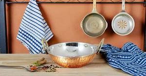 ชามอาหารอินเดียทำจากเหล็กสแตนเลสที่ได้รับแรงบันดาลใจจากอาหารอินเดียอุปกรณ์สำหรับอาหารเย็นอุปกรณ์โลหะคาราฮิ - Product Image 4