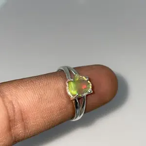 จี้เงินแท้ 925 ชุบทอง ประดับด้วยอัญมณีอาเกตและโอปอล สไตล์โบฮีเมียน ได้รับการรับรองจากผู้ที่สาม ประกายหลากสีแบบเอธิโอเปีย ดีไซน์ทันสมัย - Product Image 2