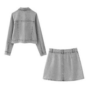 Traje de mezclilla Euroamericano de perlas de imitación - Product Image 2