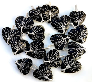 Most Trending Black Obsidian Healing Heart Shape <b>Pendant</b> <b>Necklace</b> Handmade Wholesale with Brass Material and Wire Wrapping - Product Image 3