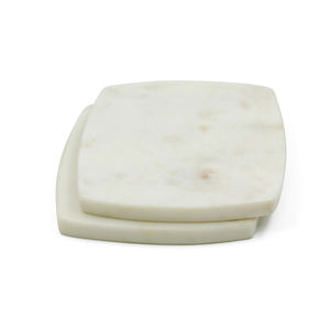 Ensemble de sous-verres carrés en marbre blanc de qualité supérieure Fabricant et exportateur de gros basé en Inde à des prix de gros imbattables - Product Image 1
