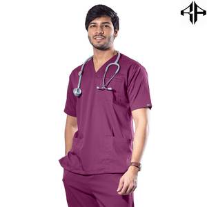 Trajes de Hospital de diseño de Color personalizado de MOQ bajo para hombres, el nuevo modelo más vendido, uniformes de Hospital de Color sólido para hombres - Product Image 5