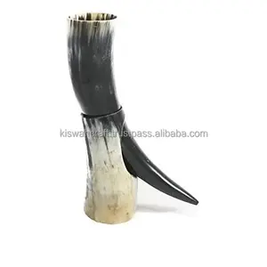 Cuerno Natural con Elegante Base de Metal y Cuerno, Hecho a Mano, Decoración Vikinga Tradicional, Regalo Único, Duradero y Cuerno para Beber - Product Image 2