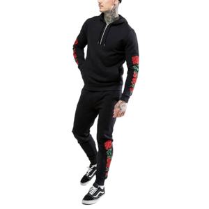 Resplandeciente personalizado bordado francés Terry impreso chándal hombres Sudadera con capucha pantalones de chándal Jogger fabricante parches peso pesado - Product Image 1