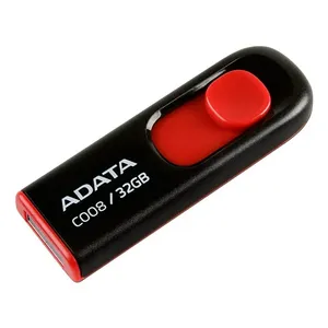 Unidad Flash USB 2.0 Adata C008 de 32 GB, Negra y Roja, Material Plástico y Metálico, Compatible con PC, Nueva en Stock con Caja de Regalo - Product Image 4