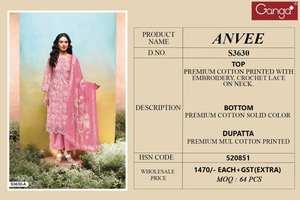 Premium Lauren algodón impreso bordado Salwar Kameez catálogo completo disponible a precio mayorista para ropa de fiesta - Product Image 5