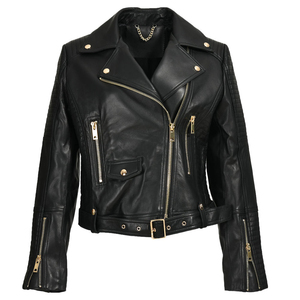 Customized Breathable Waterproof Eco-Friendly <b>Genuine</b> Leather Jacket for Women's-High Quality Athletic Fashion Wear - Product Image 6