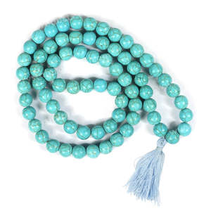 Collier Mala en cristal turquoise pour la guérison, la protection et la communication - Product Image 1