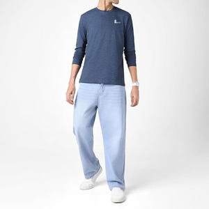 Nouveau T-shirt à manches longues col rond en coton avec logo personnalisé pour homme - Product Image 4