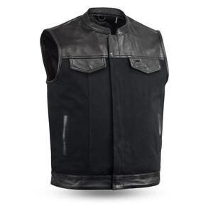 Meilleure vente 2025 peau de vache gilet en cuir pour hommes nouvelle tendance hiver motard coupe sans manches pour activité de plein air nom d'équipe personnalisé - Product Image 1