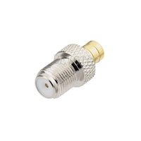Adaptador Coaxial RF de Conector F Hembra a SMB Macho, Latón Chapado en Oro/Níquel, Recto, para TV