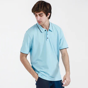 Tejido de longitud corta para hombre para Polos Patrón sólido bordado con técnicas de absorción de humedad - Product Image 6
