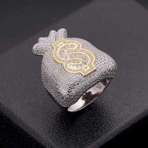 10.00 carat VVS Moissanite Hip Hop Ice Out Round & Baguette Diamond Bague de fiançailles pour homme en argent sterling 925 - Product Image 5