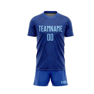 Camiseta de fútbol personalizada unisex, uniforme de sublimación azul real, ropa de fútbol de nuevo diseño totalmente personalizada - Product Image 3