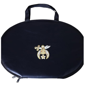 <b>Masonic</b> Shriner Chain Collar <b>Case</b> Oval Carrying Pouch Soft padded zipper storage bag with hand made logo - Product Image 1