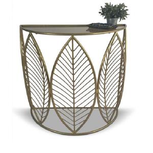 โต๊ะคอนโซลออกแบบ Sunburst ทองสำเร็จรูปพร้อมไม้ด้านบน - Product Image 4