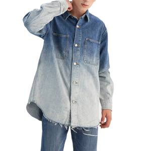 เสื้อเชิ้ตผ้ายีนส์แขนยาวสำหรับผู้ชายเสื้อเชิ้ตผ้าฝ้ายเข้ารูปลำลองสำหรับฤดูใบไม้ผลิ - Product Image 3