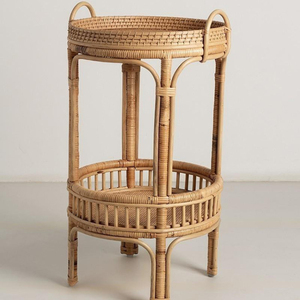 Taburete de ratán natural, taburete tejido de bambú hecho a mano para decoración de esquina de sala de estar o dormitorio - Product Image 5