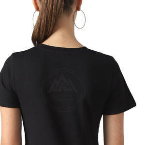 เสื้อยืดผ้าฝ้ายแขนสั้นลำลองทรงหลวมสำหรับผู้หญิงคุณภาพระดับพรีเมียมโลโก้แบบกำหนดเองตำแหน่งด้านหน้าย้อมสีเรียบ - Product Image 6