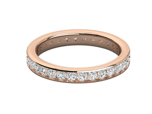 แหวนเพชรเม็ดเล็กประดับเต็มวง ชุบทองคำ 14K ดีไซน์หรูหรา ได้รับการรับรองจาก IGI เหมาะสำหรับเป็นเครื่องประดับงานแต่งงานสำหรับผู้หญิง - Product Image 2