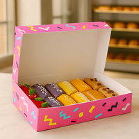 Cajas de Cartón Kraft Ecológicas con Logotipo Personalizado para Sushi, Pasteles y Empanadas, Impresión CMYK a 4 Colores, Ventana de PET, Grabado en Relieve, Acabado Mate