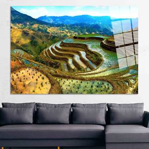 Impresión en lienzo de las terrazas de arroz de Banaue, Filipinas: elegante decoración de pared, arte en vidrio templado - Product Image 1