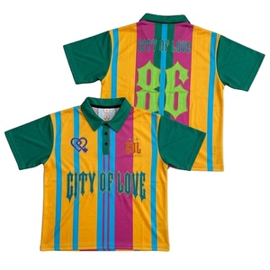 Camiseta de Golf Personalizada a Rayas para Hombre y Mujer, Tejido Transpirable, Cuello en Contraste, Logotipo con Transferencia Térmica, Secado Rápido, 220g - Product Image 1