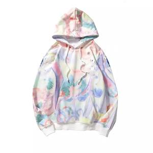 Brand New Women's Casual Long Sleeve <b>Tie</b> Dye Hoodie 100% Cotton Pullover Crop Top with Hood Street Wear for Winter 2026 - Product Image 3