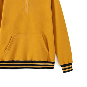 Alpha Gold Quarter Zip Sweatshirt-Col rond en chenille avec bande dorée, manchette côtelée et poche kangourou - Product Image 6