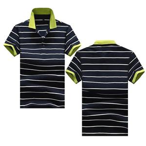 Camiseta Deportiva de Golf Clásica para Hombre, de Algodón/Poliéster, Tejida, Informal, Transpirable, de Secado Rápido, con Rayas y Dobladillo Ventilado - Product Image 4