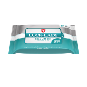 Toallitas húmedas no tejidas Vietnam Lady's Medical 150X200mm Limpieza desinfectante Alcohol Verde Blanco 10 piezas OEM/ODM Alta calidad - Product Image 2